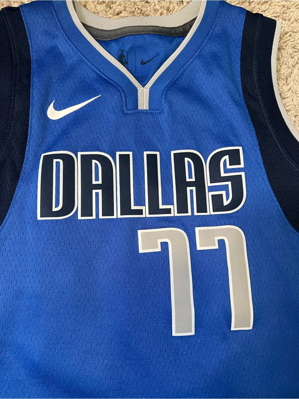 NBA Blue and White Athletic Jersey by Nike
